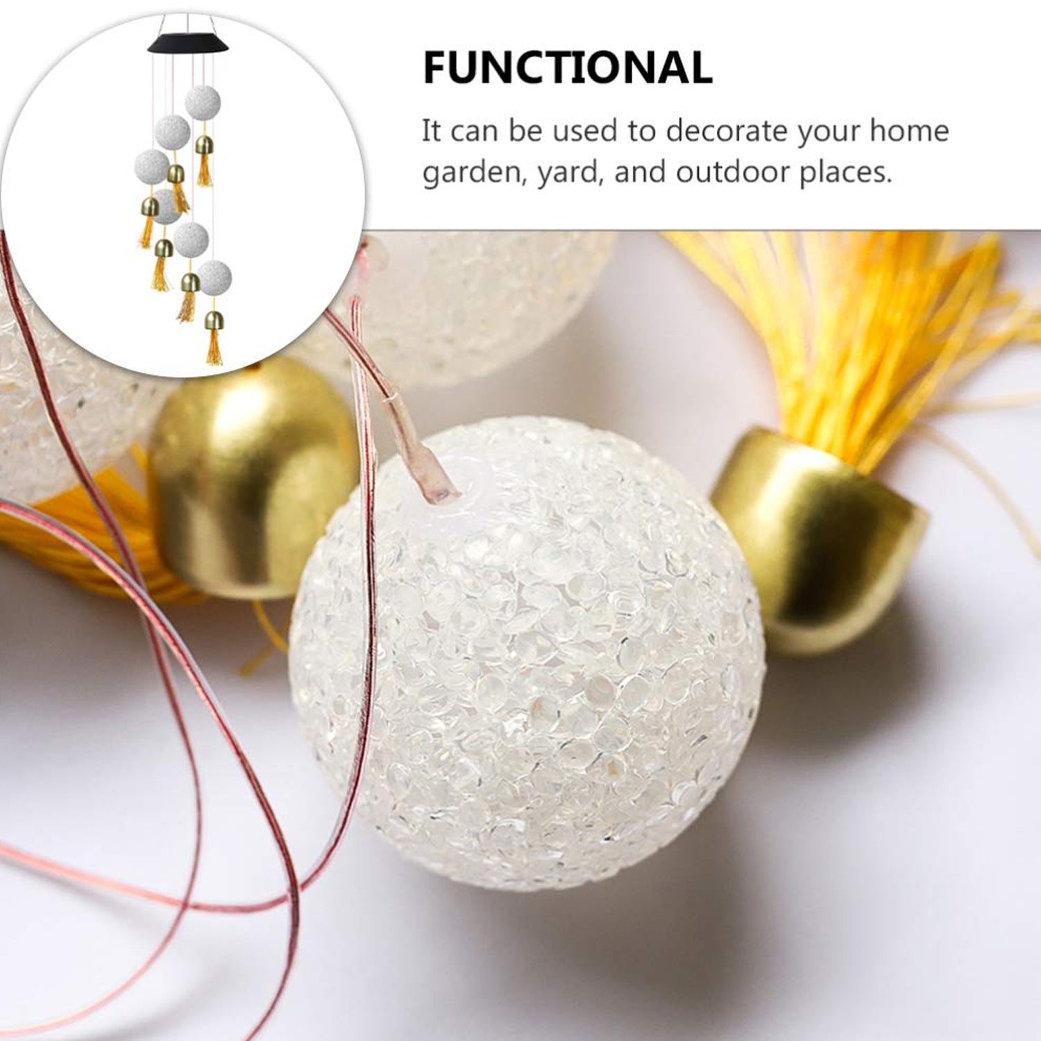 8318 Solar Crystal Ball Wind Chime, Color Changing Solar Powered LED Hanging Wind Chime Light Mobile for Patio Yard Garden Home Outdoor Night Decor, Gifts 8318 Solar Crystal Ball Wind Chime, Color Changing Solar Powered LED Hanging Wind Chime Light Mobile for Patio Yard Garden Home Outdoor Night Decor, Gifts